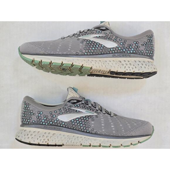 WOMENS BROOKS GLYCERIN 17 RUNNING SHOES SIZE 11 US GRAY BLUE SILVER - Picture 2 of 5